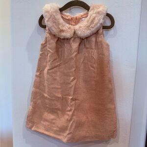 Girl Chloe size 3 Dress with Pink Faux Fur Collar